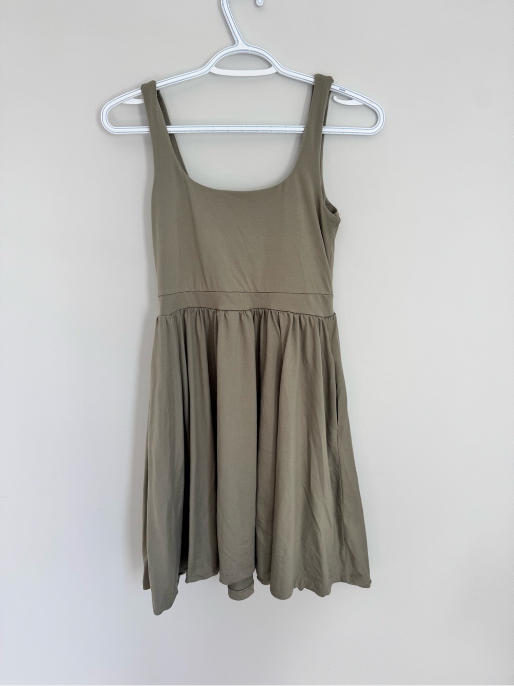 Ardene Olive Mini Scoop Neck Fit-and-Flare Dress
